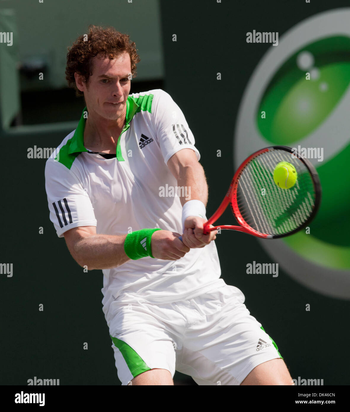 25 mars 2011 - International Tennis - WTA - 2011 Sony Ericcson Open - ven 25 mar 2011 - Le parc Crandon Tennis Center - Key Biscayne - Miami - Floride - USA.Andy Murray (GBR) perd à American Alex Bogomolov 61, 64..Â© Andrew Patron/Bigshots (Photographie Image Crédit : © Andrew Patron/ZUMAPRESS.com) Banque D'Images