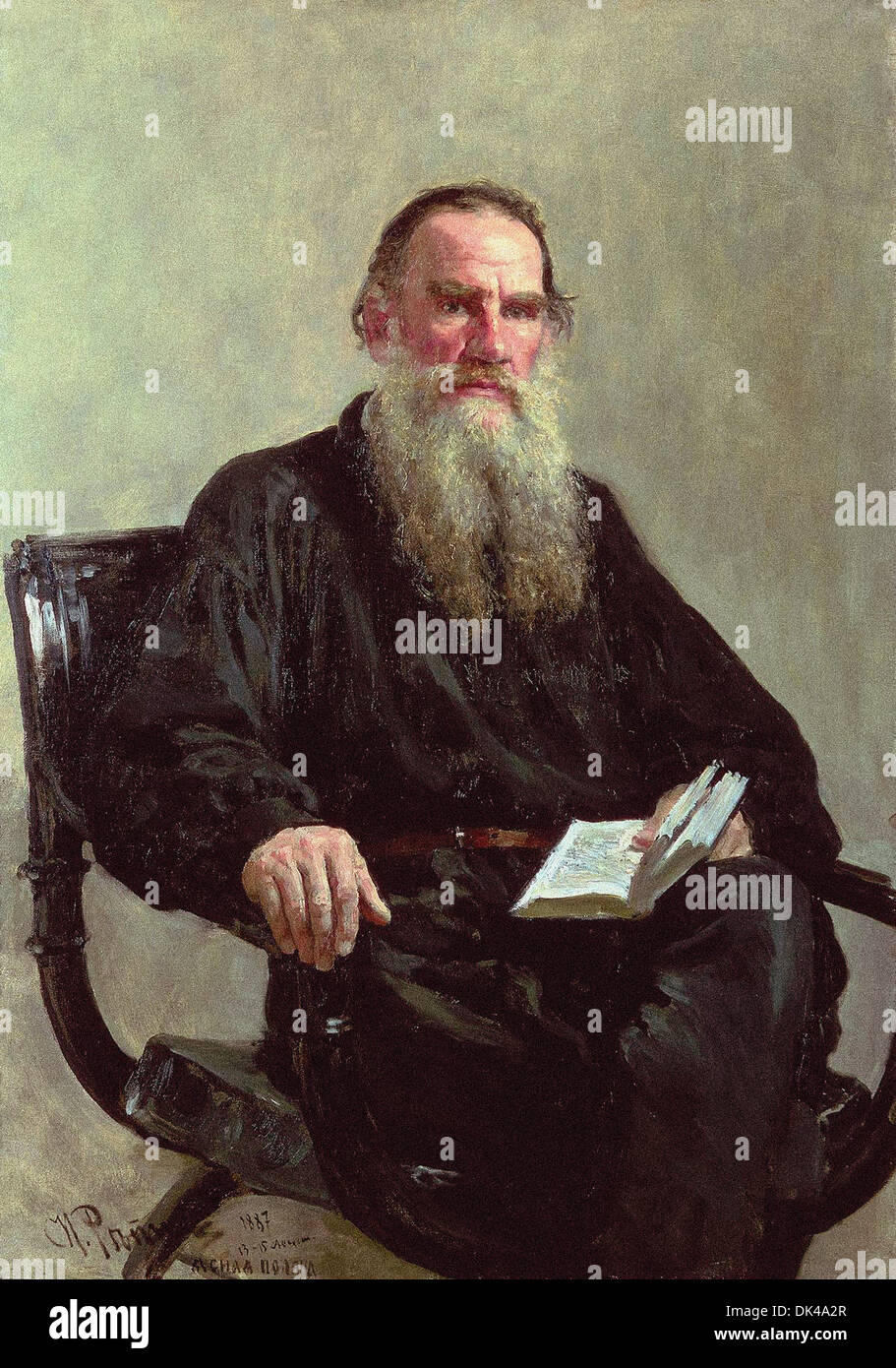 Ilya Efimovich Repin - Portrait de Léon Tolstoï - 1887 Banque D'Images