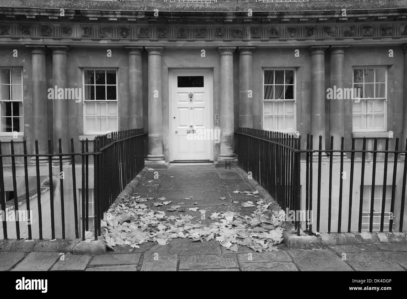 Image en noir et blanc du cirque, Bath, Angleterre Banque D'Images