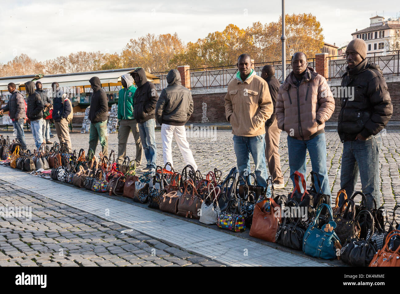 Les migrants africains, Rome, Italie Banque D'Images