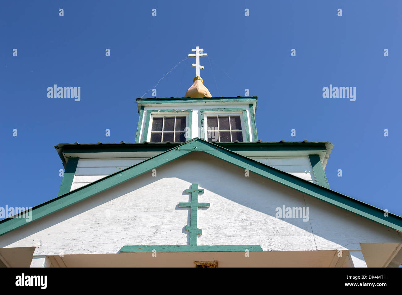 La transfiguration de notre Seigneur dans l'Église orthodoxe russe Ninilchik, Alaska, USA Banque D'Images