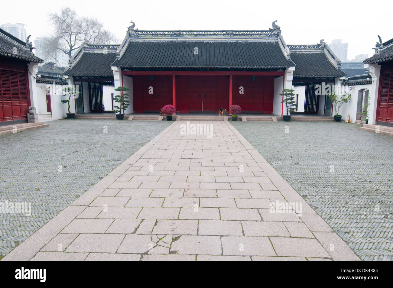 Wen Miao Temple appelé aussi temple de Confucius de Shanghai au n°215 Wenmiao Road, Huangpu District, Shanghai, Chine Banque D'Images