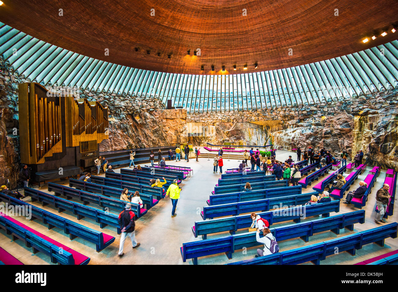 Église de la roche à Helsinki, en Finlande. Banque D'Images