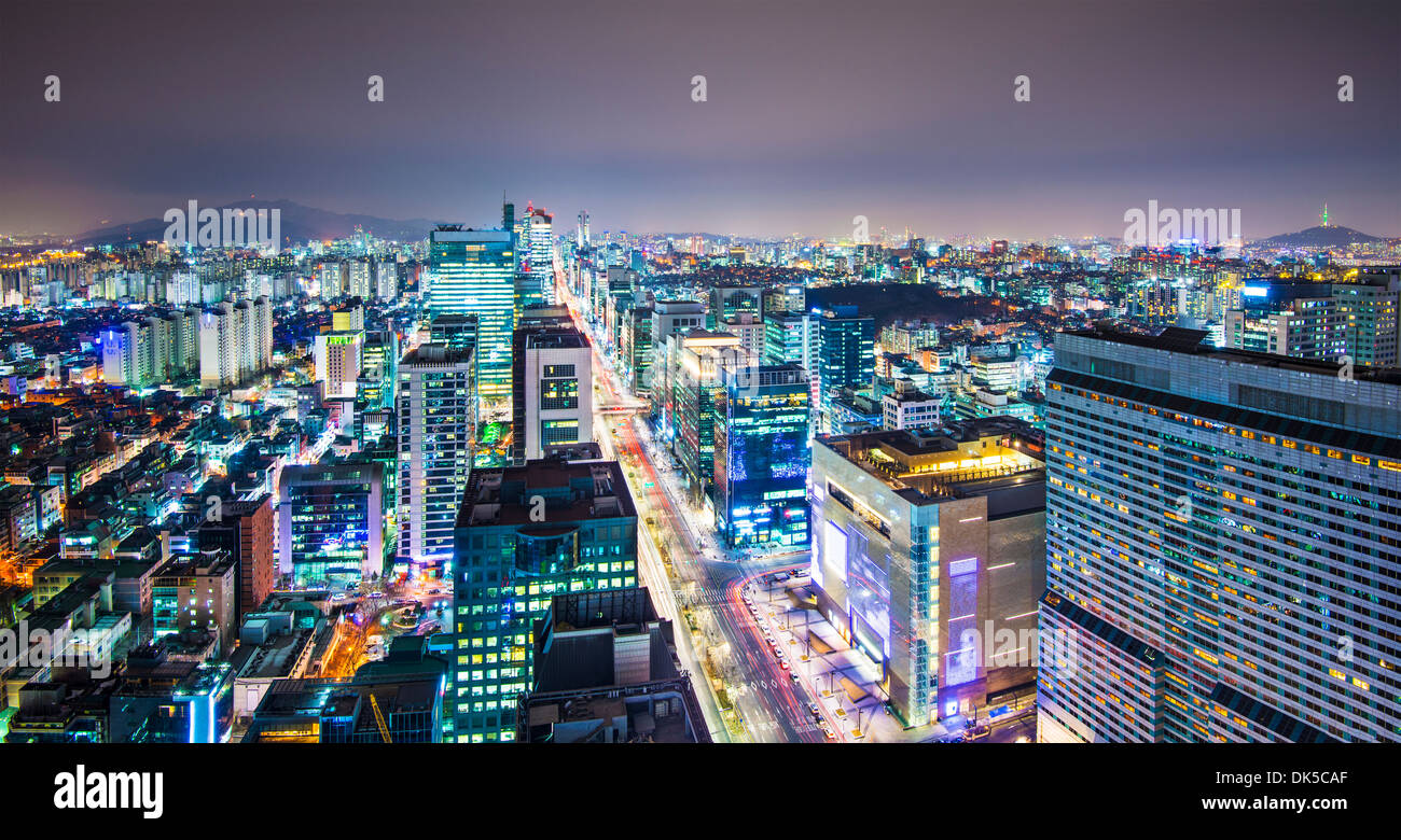 Séoul, Corée du soir d'horizon. Banque D'Images
