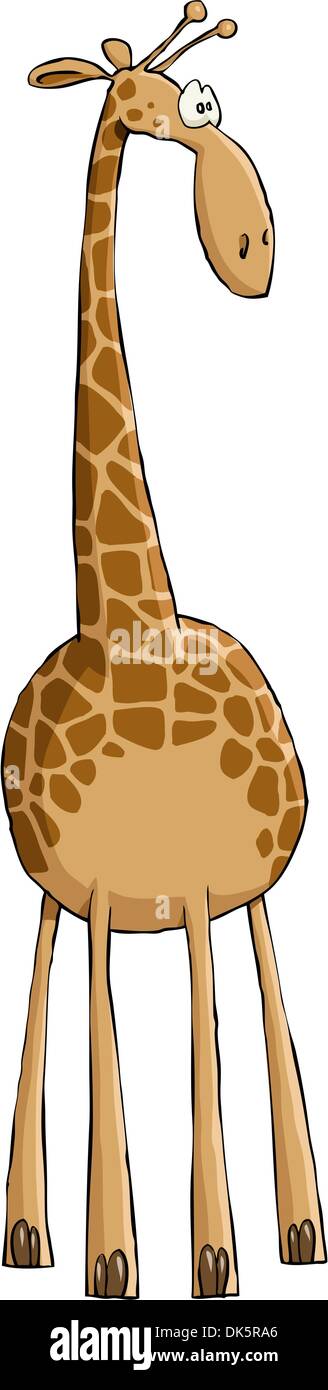 Funny girafe sur fond blanc, vector illustration Illustration de Vecteur