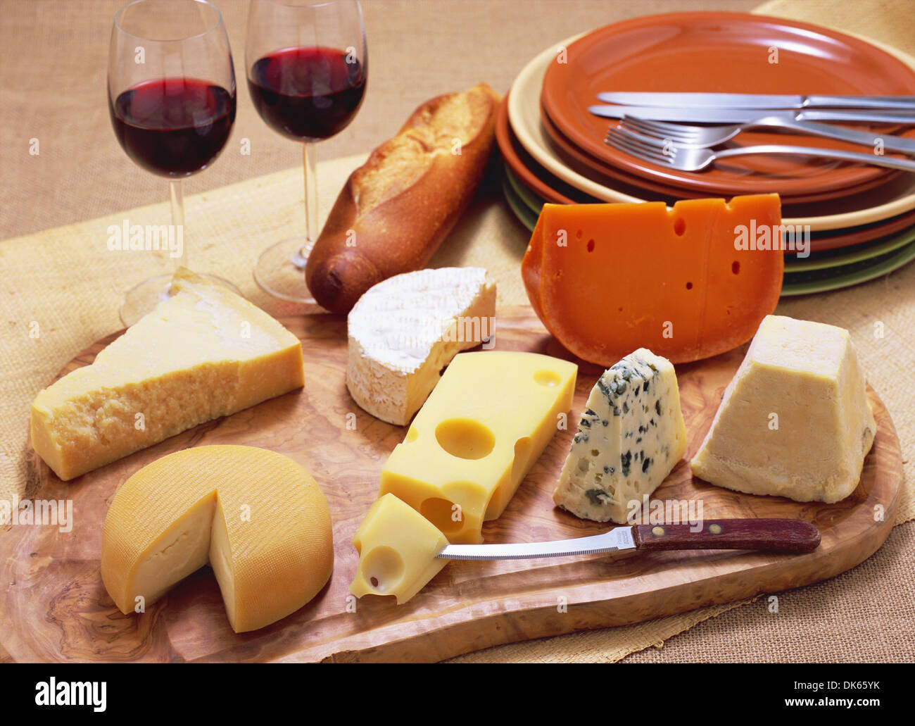 Vins et fromages Banque D'Images