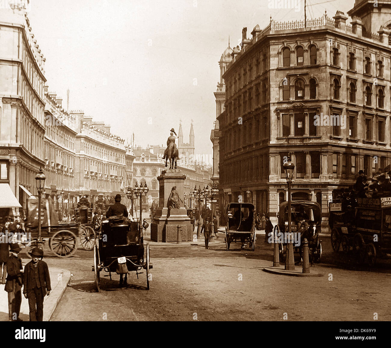 London Holborn Circus période victorienne Banque D'Images