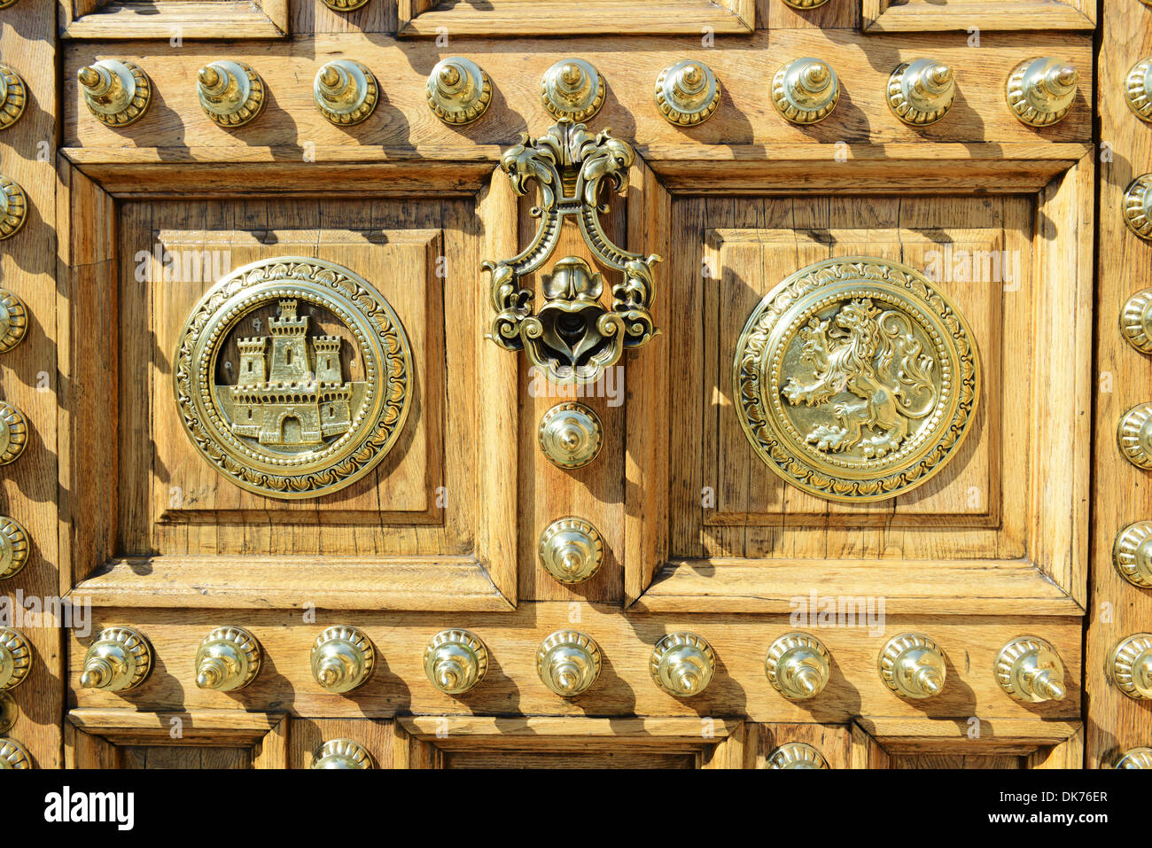 Orné restauré porte de l'Palacio De Capitania General De Barcelone, ancien couvent de la Catalogne, Barcelone, Espagne Banque D'Images