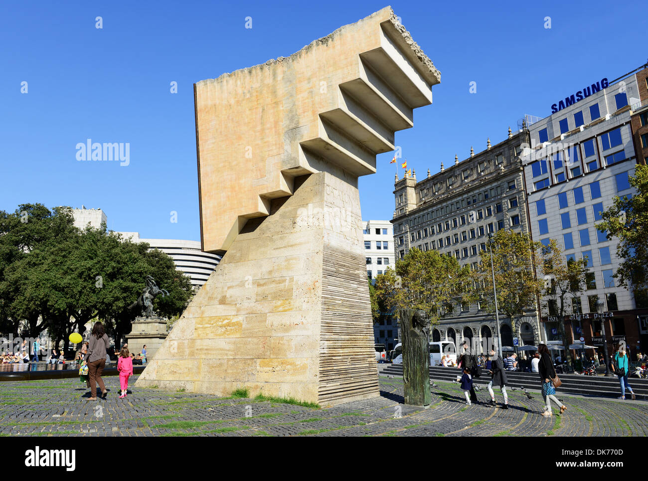 Barcelone, Plaza Catalunya, Monument à Francesc Macia, Barcelone, Espagne Banque D'Images
