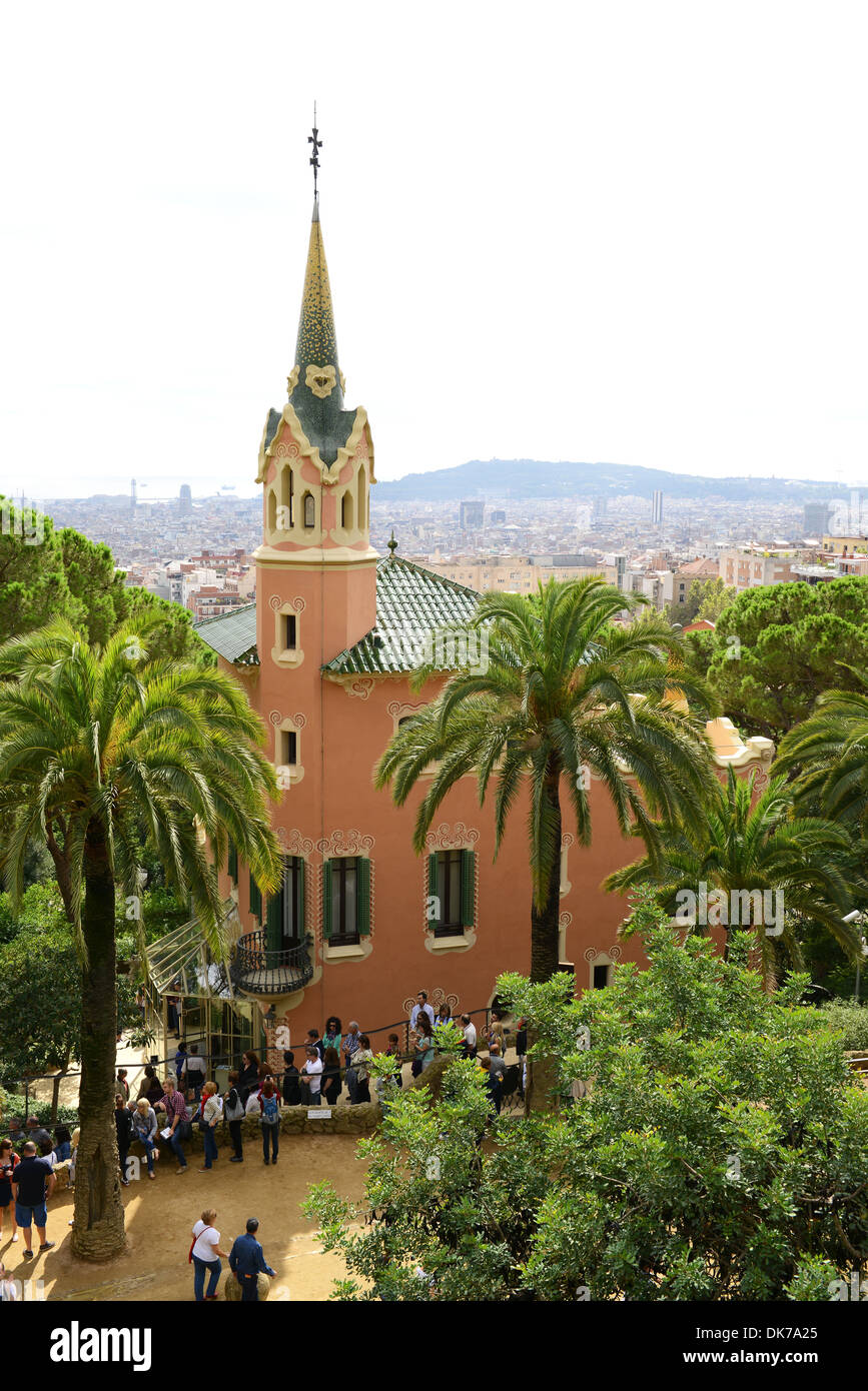 Casa Museu Gaudi dans le Parc Guell, la maison et musée dédié à Antoni Gaudi, Barcelone, Espagne Banque D'Images