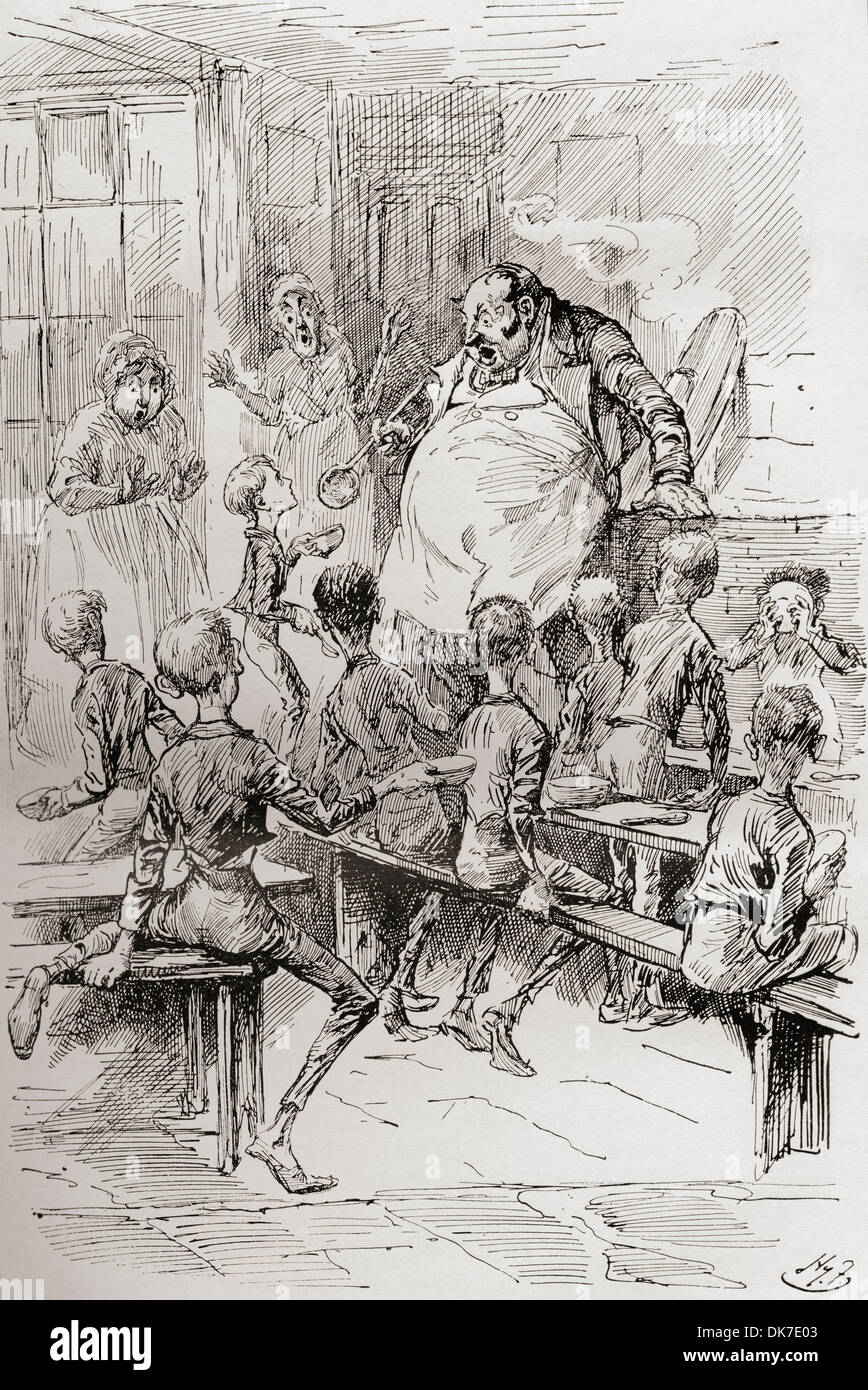 S Il Vous Plait Monsieur Je Veux Plus Illustration Par Harry Furniss Pour Le Roman De Charles Dickens Oliver Twist Photo Stock Alamy
