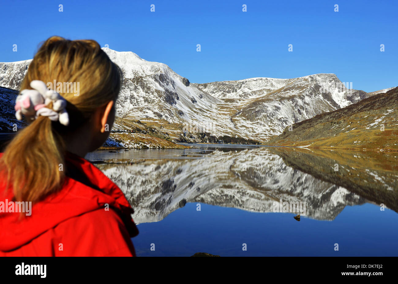 Ogwen Llyn lake, au nord du Pays de Galles Banque D'Images