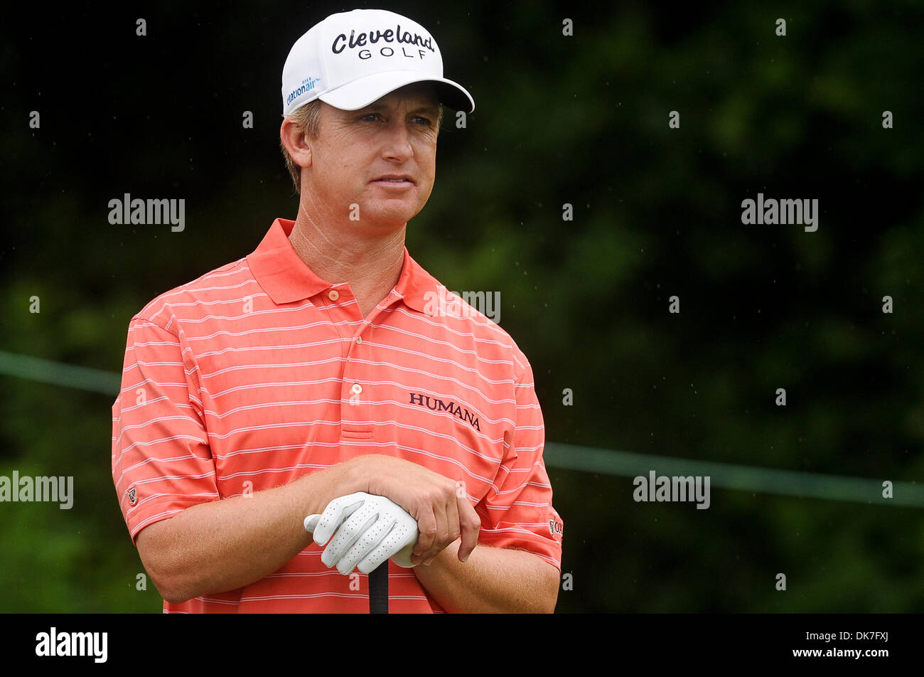 22 juin 2011 - Cromwell, Connecticut, États-Unis - pro PGA David Toms attend le 13e tee pendant le Pro-am célébrité au Championnat Travelers, PTC River Highlands à Cromwell, Connecticut. (Crédit Image : © Geoff Bolte/ZUMAPRESS.com) Southcreek/mondial Banque D'Images