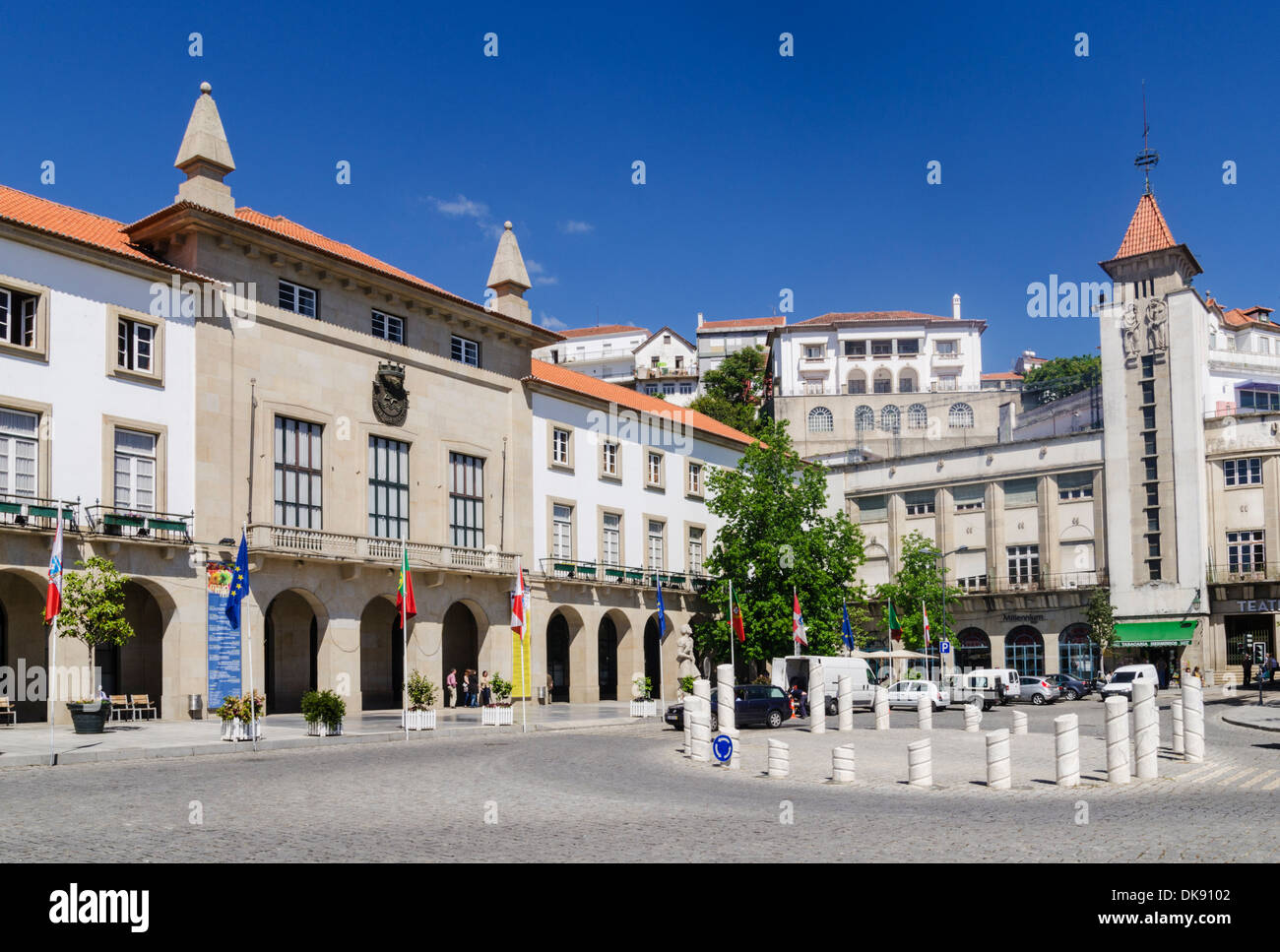 Covilha Mairie dans le Square Municipal, Covilha, Portugal Banque D'Images