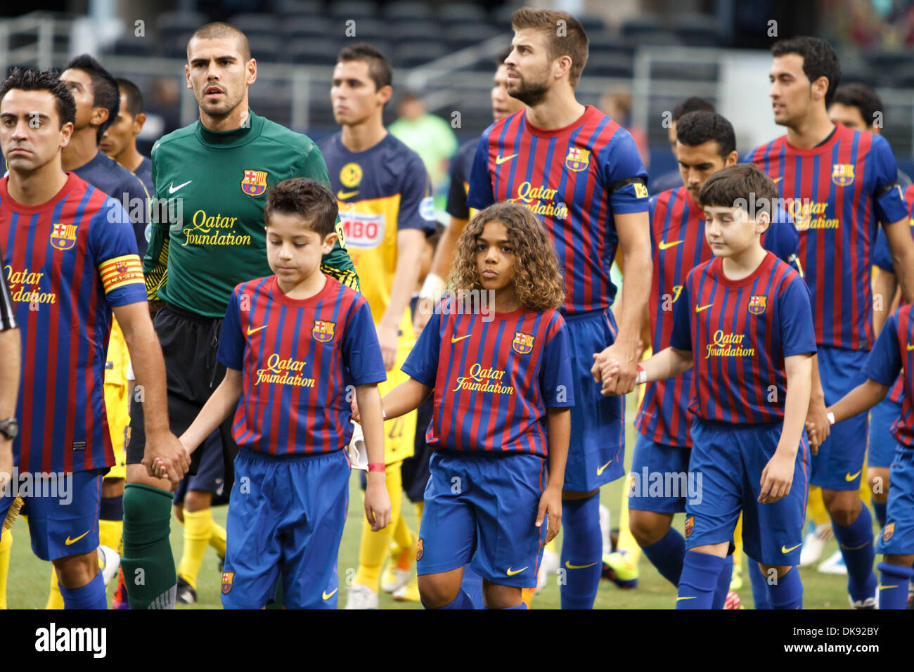 6 août 2011 - Arlington, Texas, US - Prematch avant la cérémonie mondiale de football Herbalife Challenge 2011. Le FC Barcelone remporte le match contre Club America 2-0 au Cowboys Stadium. (Crédit Image : © Andrew Dieb/global/ZUMAPRESS.com) Southcreek Banque D'Images