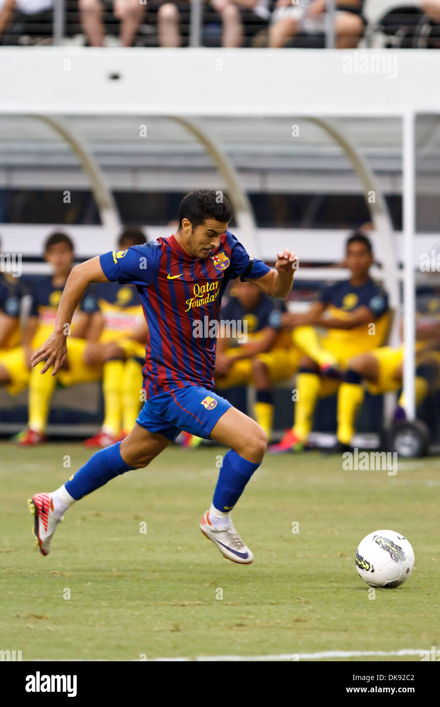 6 août 2011 - Arlington, Texas, US - FC Barcelone l'avant Pedro Rodriguez (17) au cours de la World Football Challenge 2011 Herbalife. Le FC Barcelone remporte le match contre Club America 2-0 au Cowboys Stadium. (Crédit Image : © Andrew Dieb/global/ZUMAPRESS.com) Southcreek Banque D'Images