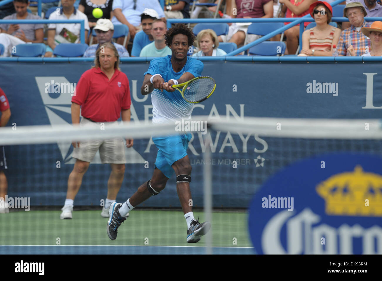 07 août 2011 - Washington Dc, District of Columbia, United States of America - 07 août 2011 : Legg Mason Tennis Classic, présenté par Geico..Gaël Monfils (FRA) bat aujourd'hui en deux sets, 4-6, 4-6 par Radek Stepanek (CZE) (Crédit Image : © Roland Pintilie/global/ZUMAPRESS.com) Southcreek Banque D'Images