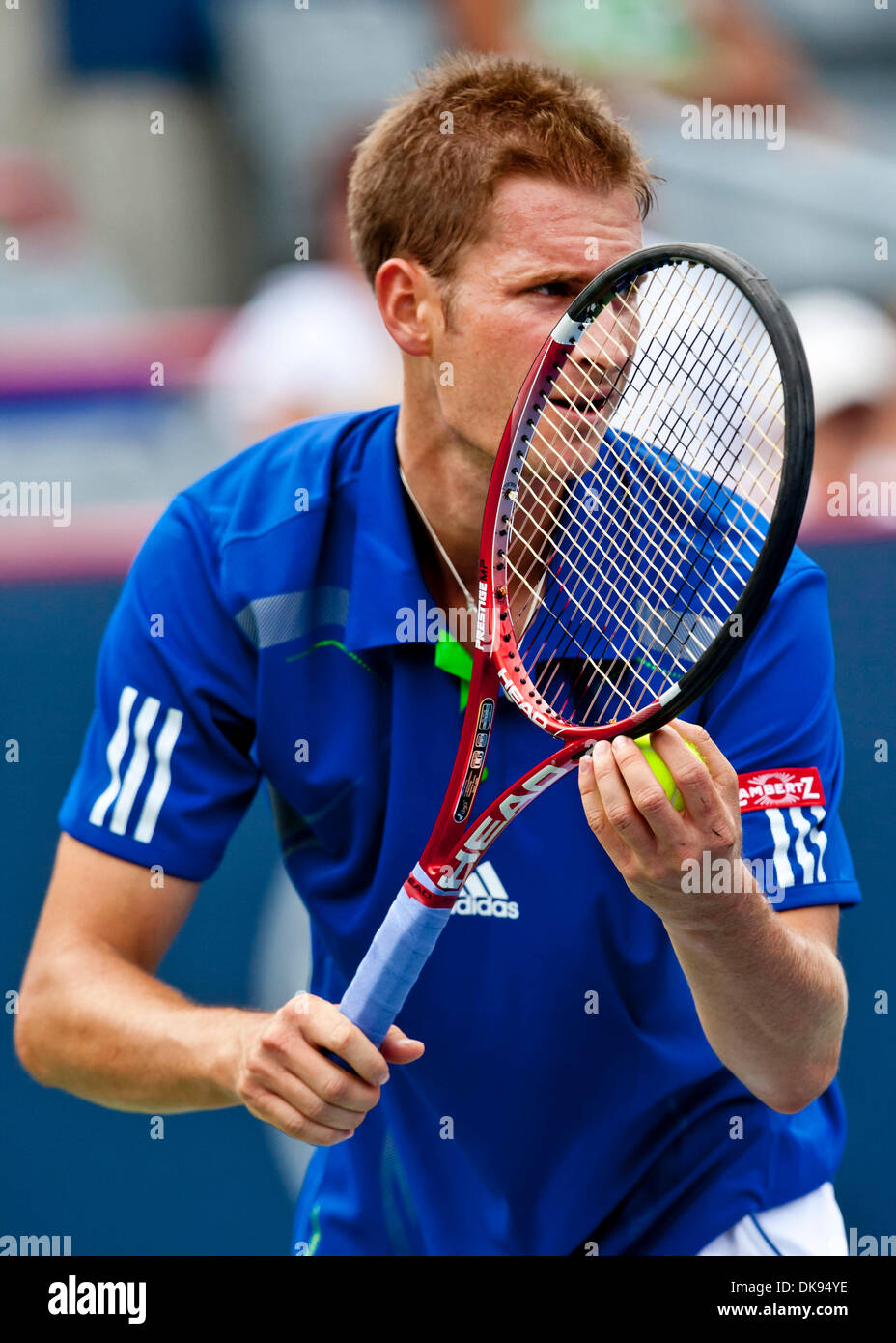 09 août 2011 - Montréal, Québec, Canada - 9 août, 2011 - Montréal, Québec, Canada : Florian Mayer (GER) pendant 2 jours à la Coupe Rogers. (Crédit Image : © Leon Switzer/global/ZUMAPRESS.com) Southcreek Banque D'Images