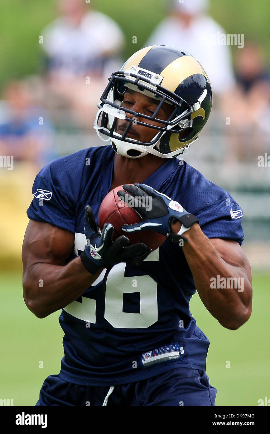 12 août 2011 - Earth City, Missouri, États-Unis - St Louis Rams coffre Jonathan Nelson (26) en action au cours Saint Louis Rams camp d'entraînement de l'après-midi s'est tenue au Centre de formation de Russell Earth City, Missouri. (Crédit Image : Â© Scott Kane/ZUMAPRESS.com) Southcreek/mondial Banque D'Images