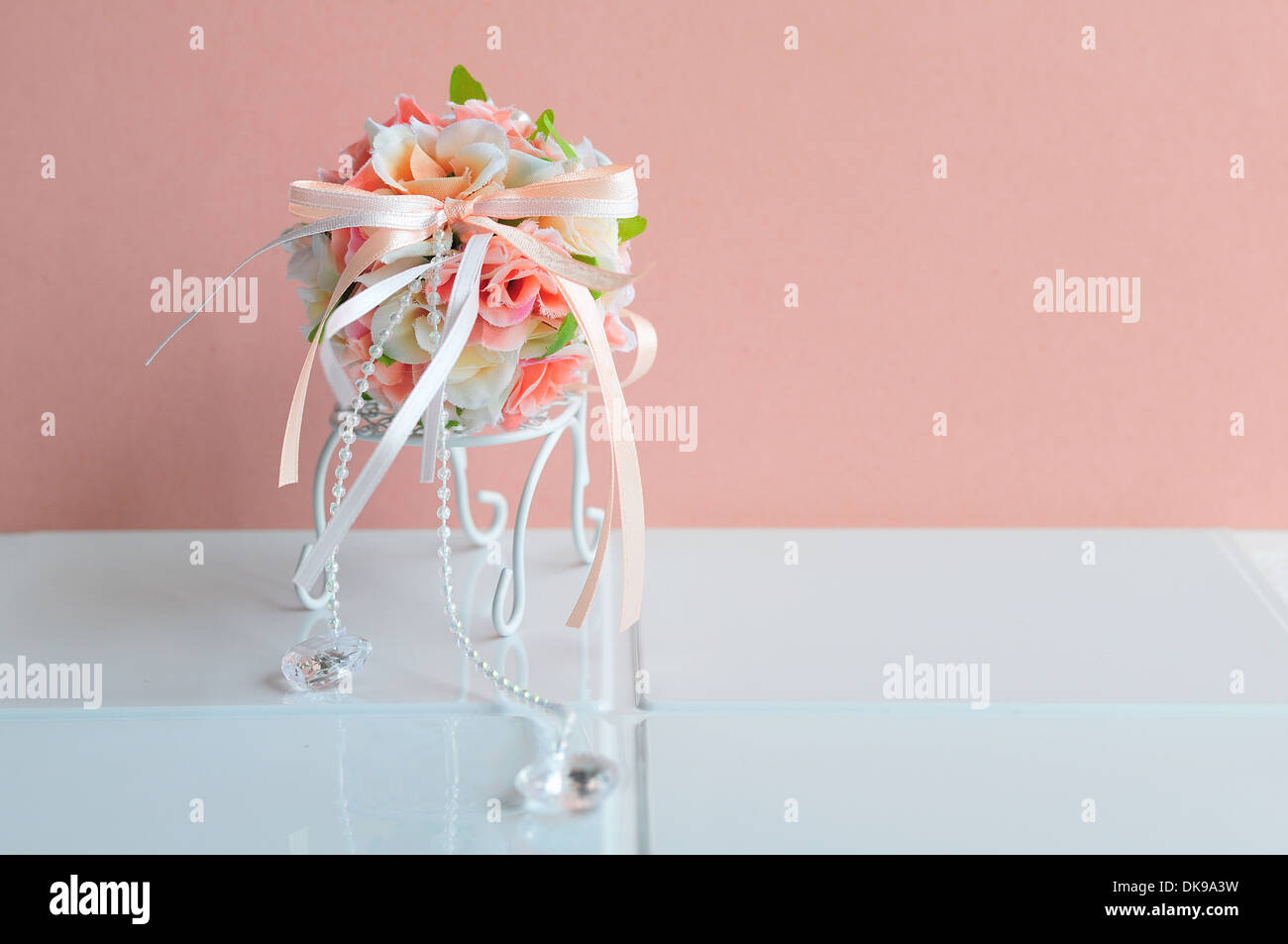 Bouquet de fleurs en soie Banque D'Images