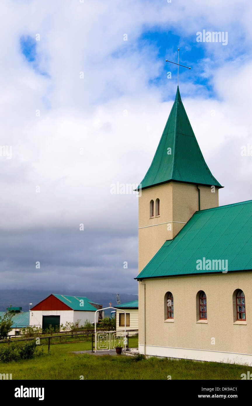 Église, Faskrudarbakki, Islande, de Snæfellsnes Banque D'Images
