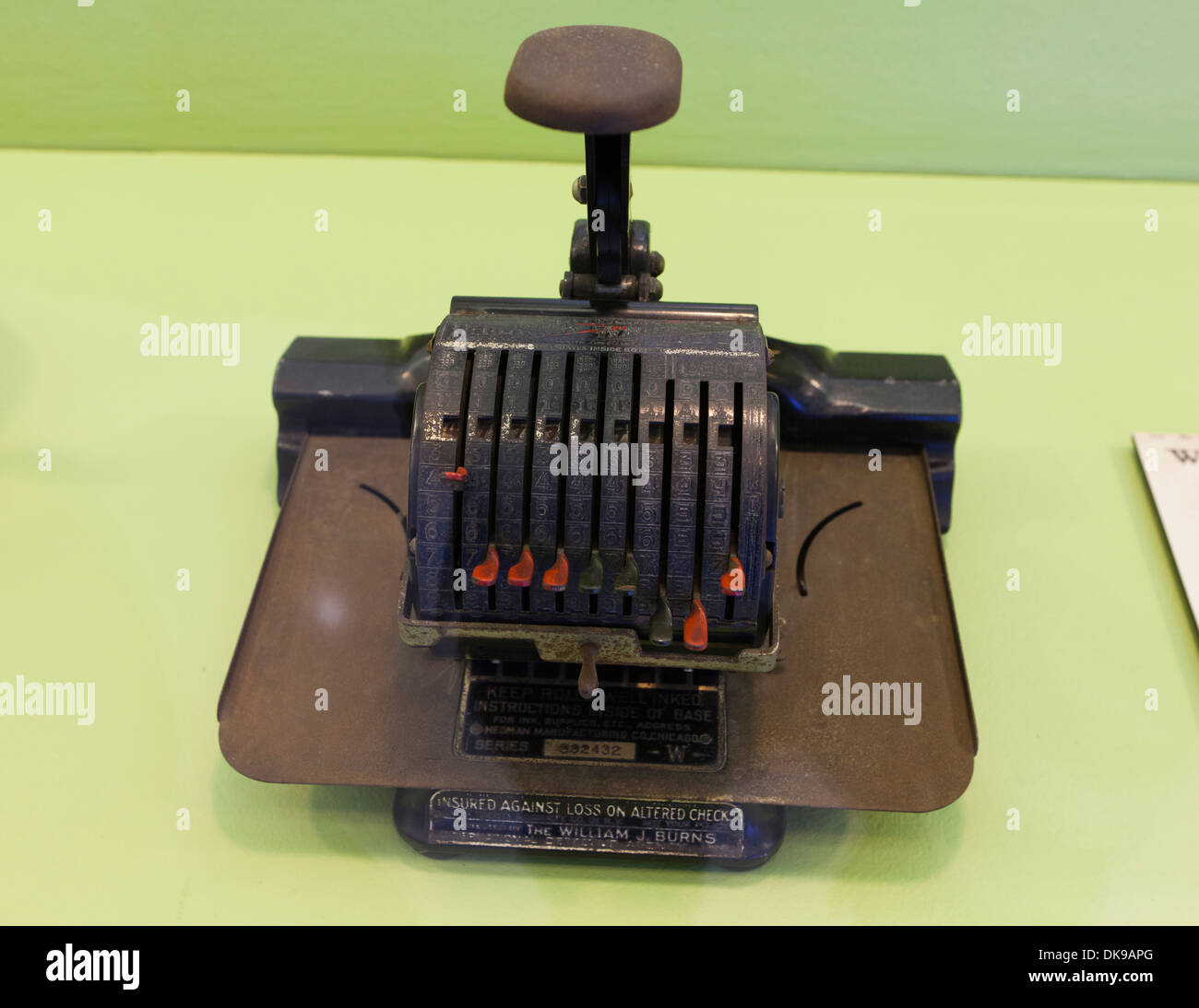 Vintage F&E Lightning auteur du chèque machine, c. 1920 Banque D'Images