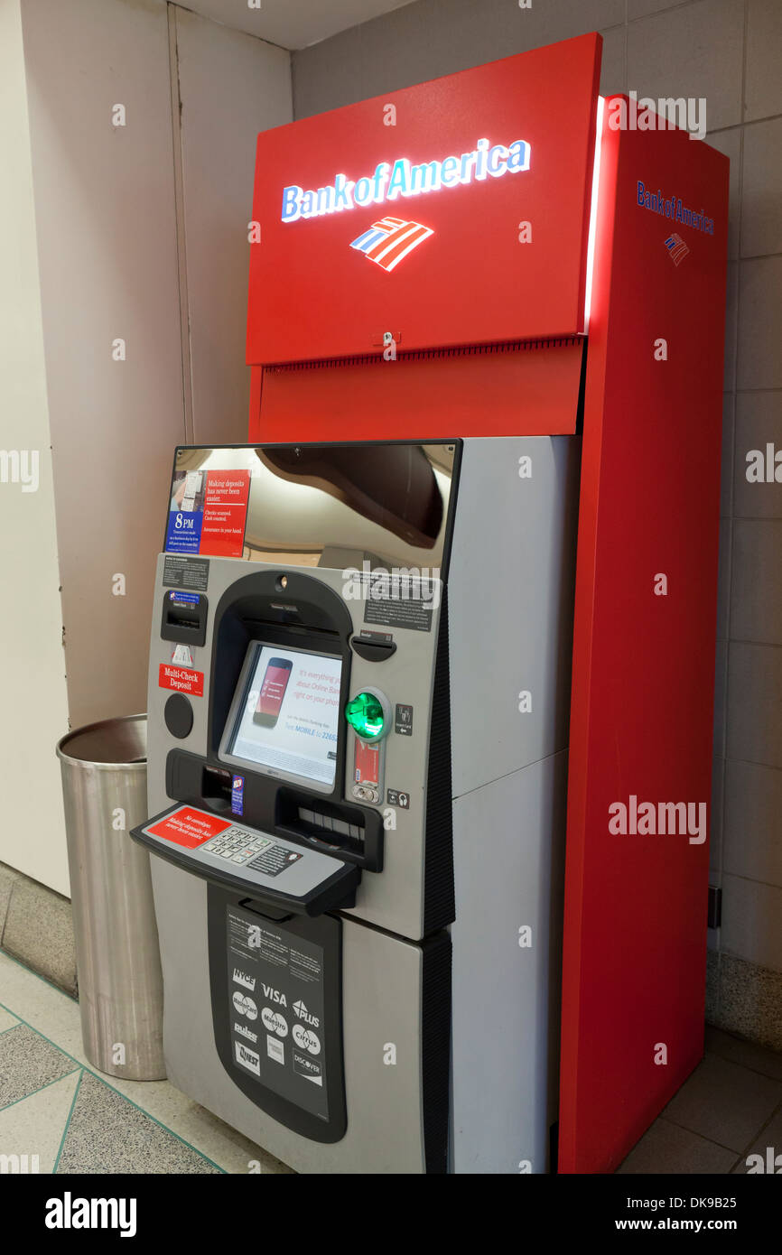 ATM de Bank of America Banque D'Images