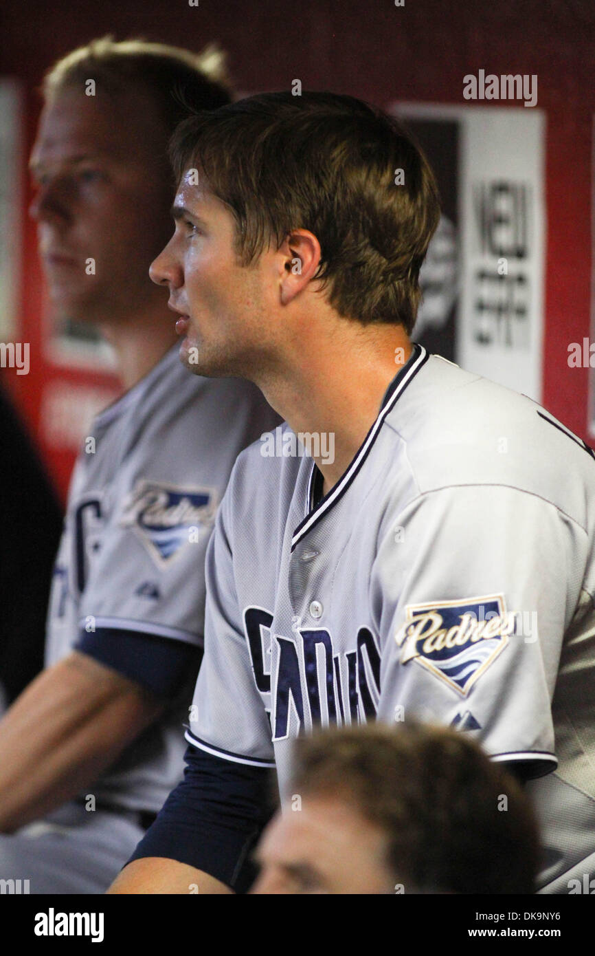 28 août 2011 - Tucson, Arizona, États-Unis - San Diego P Cory Luebke (52) disque tandis qu'il était sur le monticule. En dépit d'un effort massif, Luebke enregistrerait la perte de 6-1 à Chase Field à Phoenix, AZ. (Crédit Image : © Dean Henthorn/global/ZUMAPRESS.com) Southcreek Banque D'Images