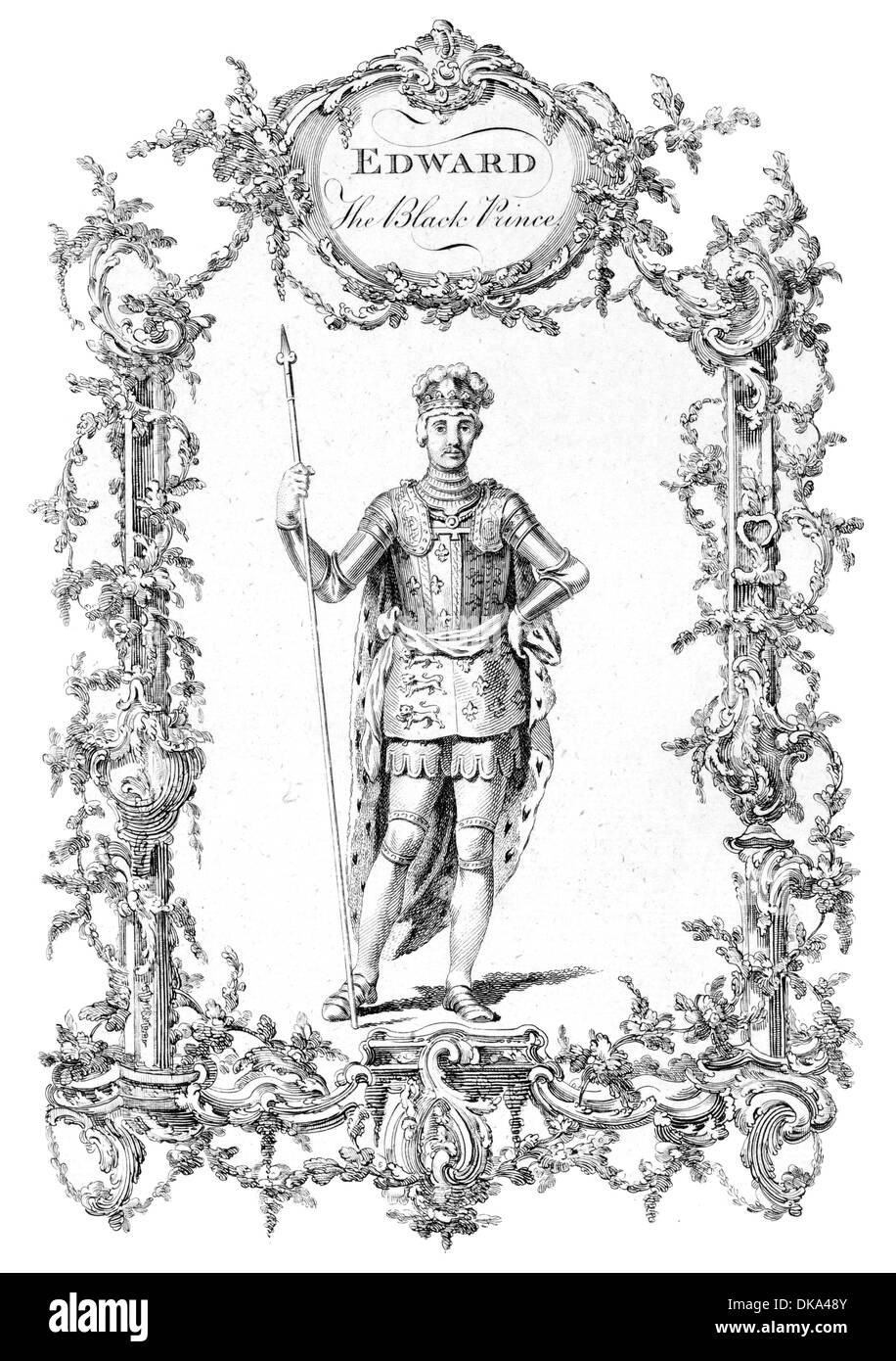 Edward le Prince Noir. Édouard de Woodstock, Prince de Galles, duc de Cornouailles, Prince de Banque D'Images