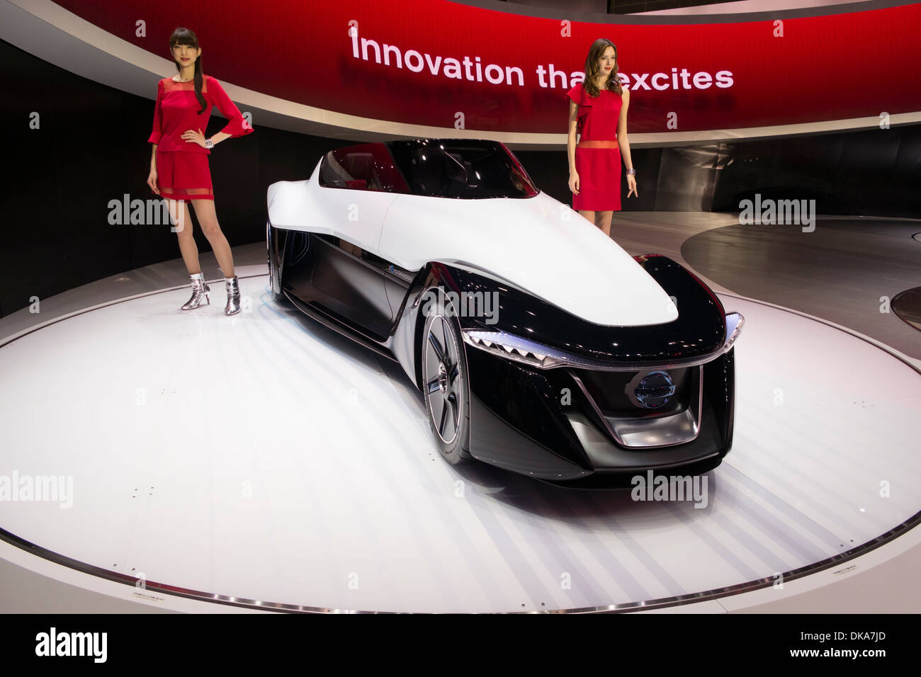 Nissan Concept Bladeglider voiture électrique au Salon de l'automobile 2013 au Japon Banque D'Images