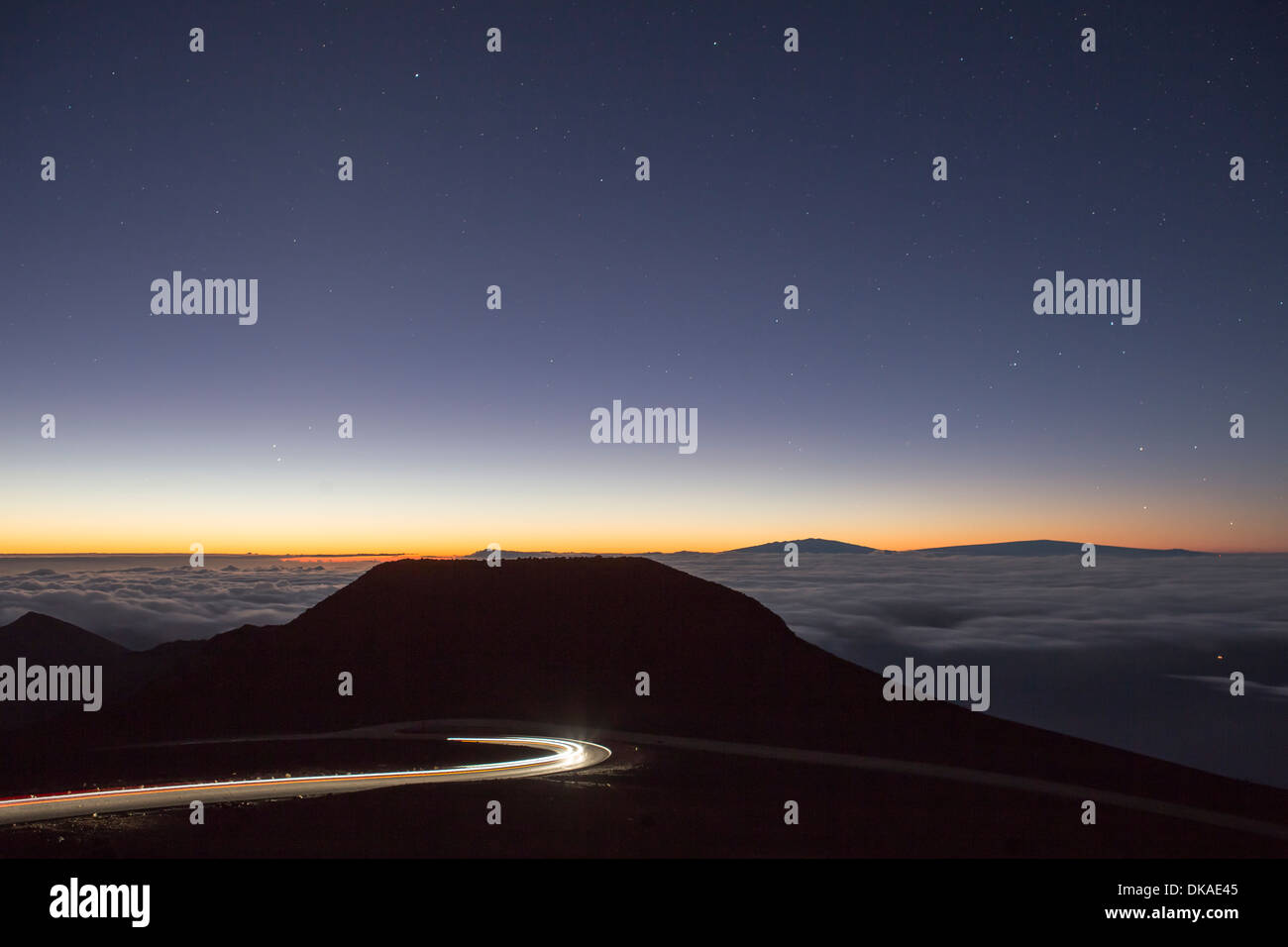 Au lever du soleil, l'Haleakala Maui, Hawaii Banque D'Images