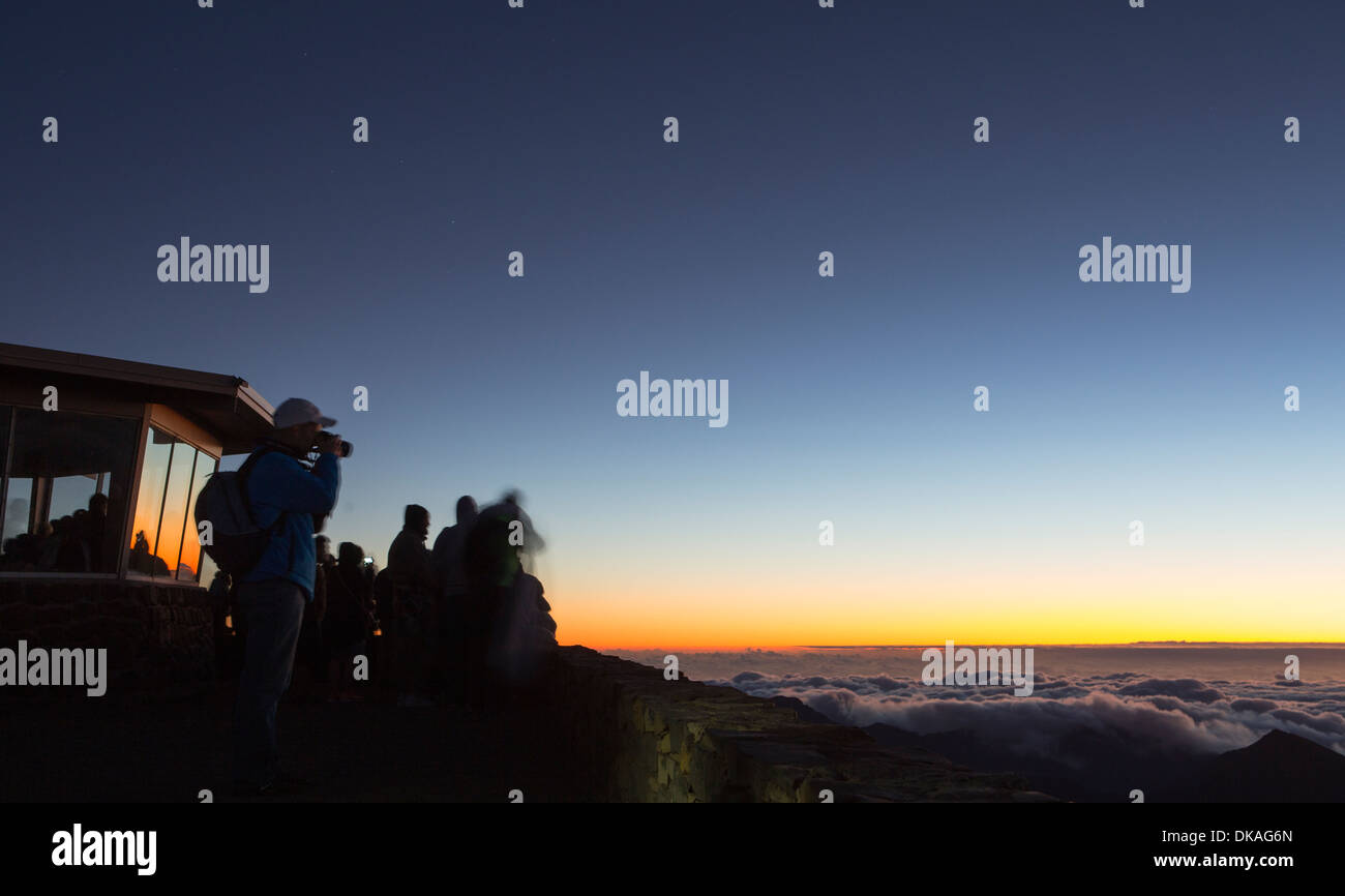 Au lever du soleil, l'Haleakala Maui, Hawaii Banque D'Images