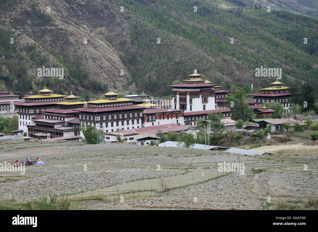 Milieu du palais du roi. Connu sous le nom de Dechencholing Palace.Thimphu. Bhoutan Banque D'Images