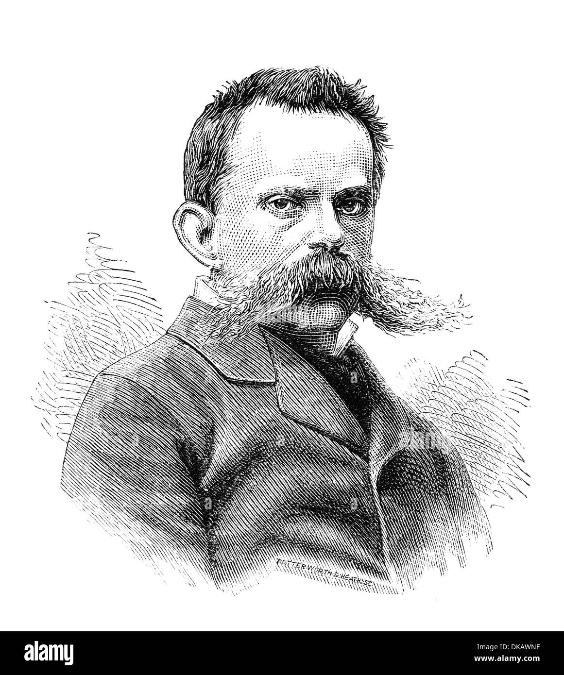 Umberto I ou Humbert I (1844-1900), était le roi d'Italie à partir de 9 janvier 1878 jusqu'à sa mort. Gravure d'un magazine 1880. Banque D'Images