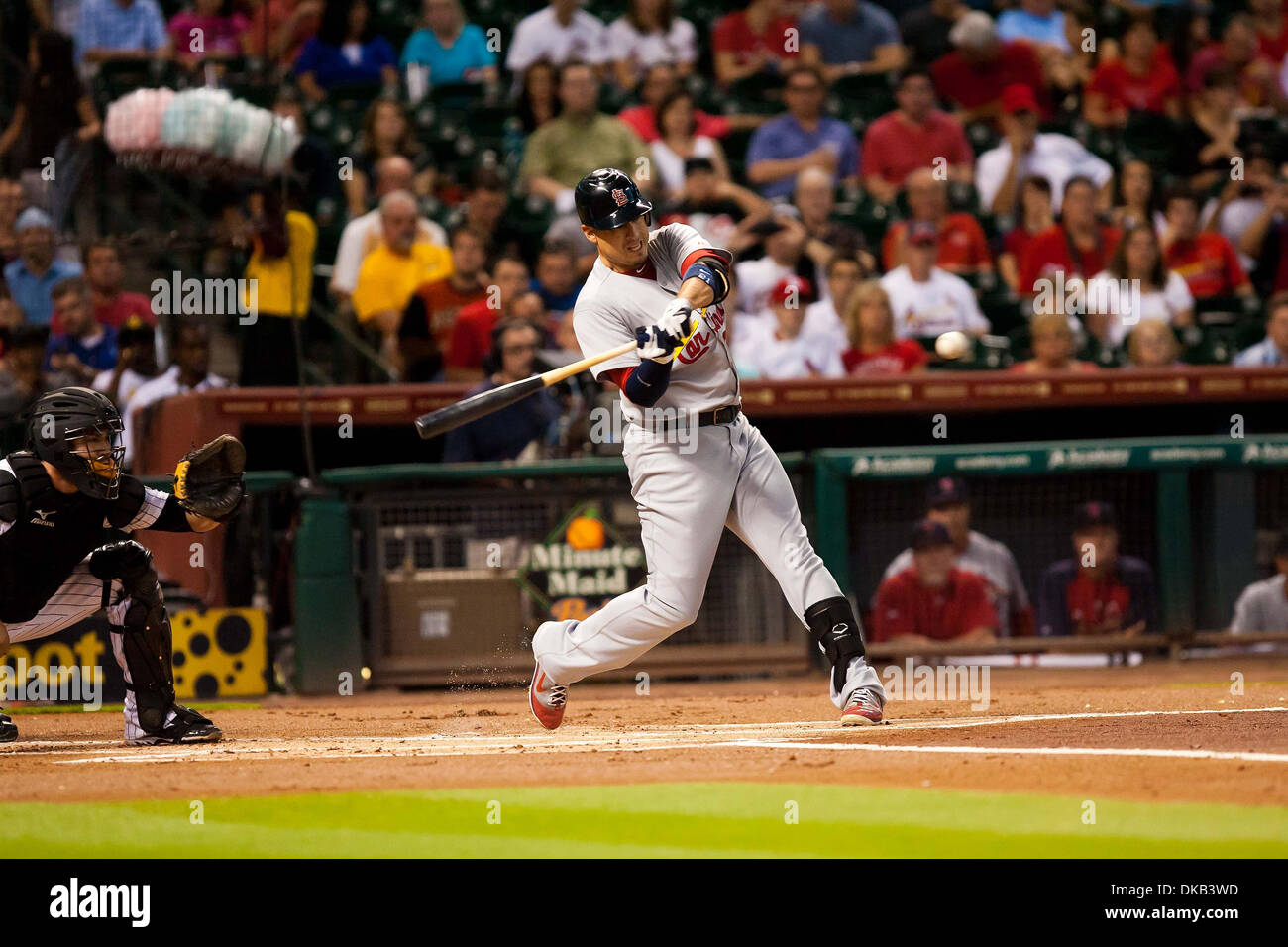 28 septembre 2011 - Houston, Texas, États-Unis - le voltigeur des Cardinals de Saint-Louis Craig Allen (21) batting contre les Cardinals de Saint-Louis. Cardinals de Saint-Louis conduisant les Astros de Houston 5-0 dans la 2ème manche au Minute Maid Park de Houston au Texas. (Crédit Image : © Juan DeLeon/global/ZUMAPRESS.com) Southcreek Banque D'Images