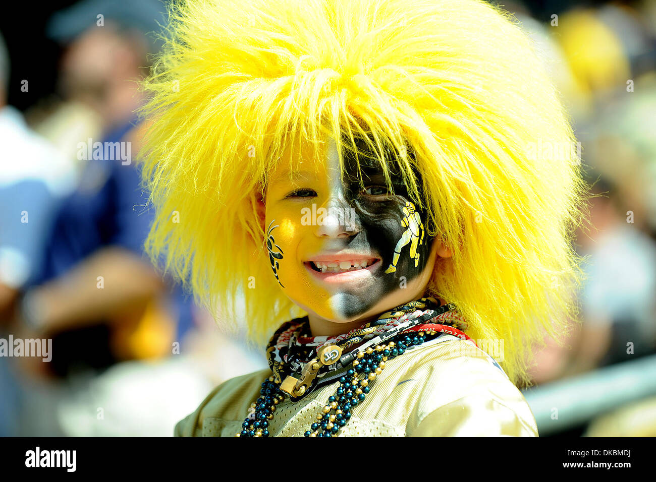8 octobre 2011 - Atlanta, Géorgie, États-Unis - Un ventilateur à Georgia Tech Bobby Dodd Stadium à Atlanta en Géorgie. Georgia Tech gagne 21-16 (crédit Image : © Marty/ZUMAPRESS.com) Torybag/Southcreek Banque D'Images