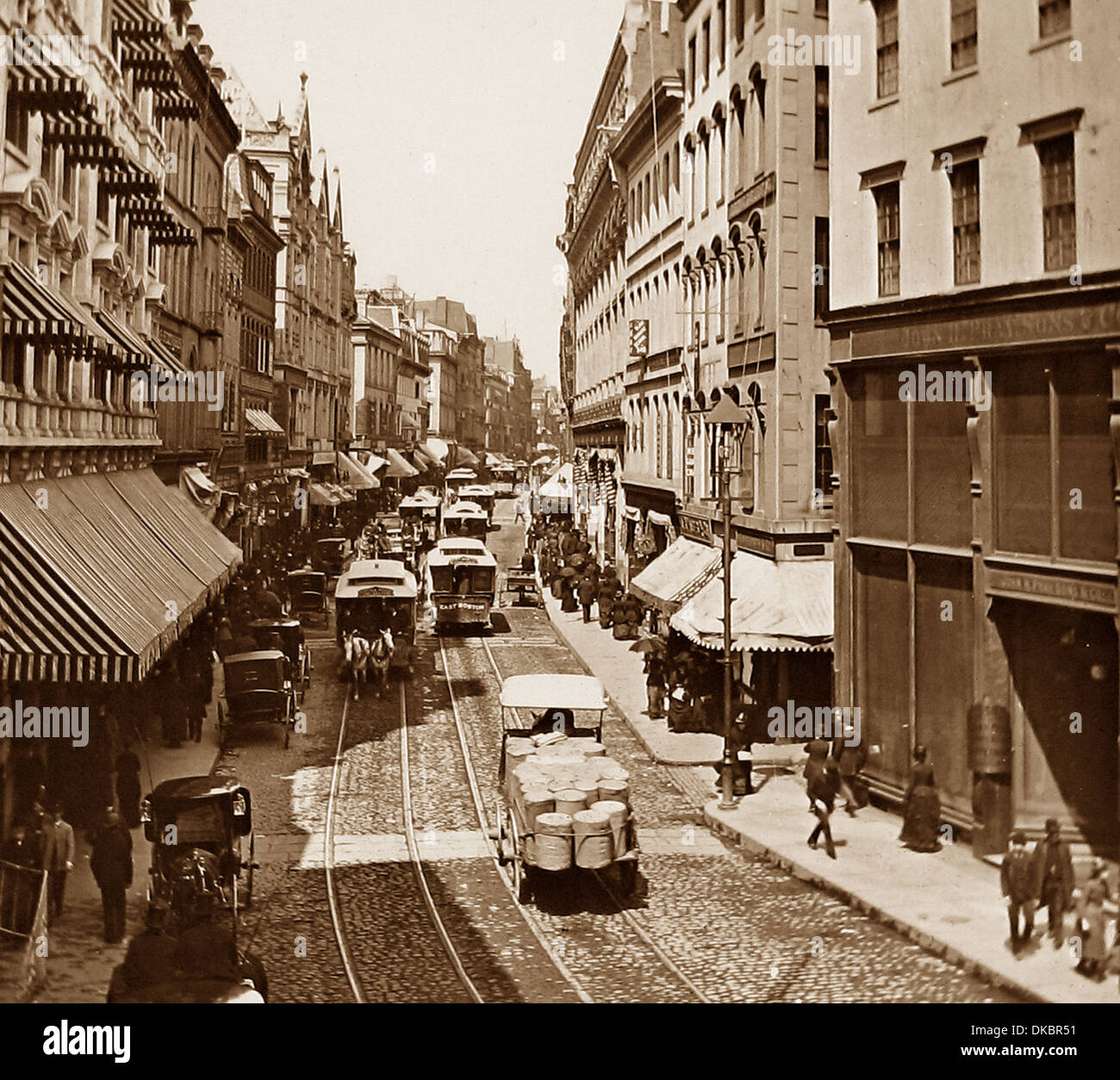 USA Boston Washington Street début des années 1900 Banque D'Images