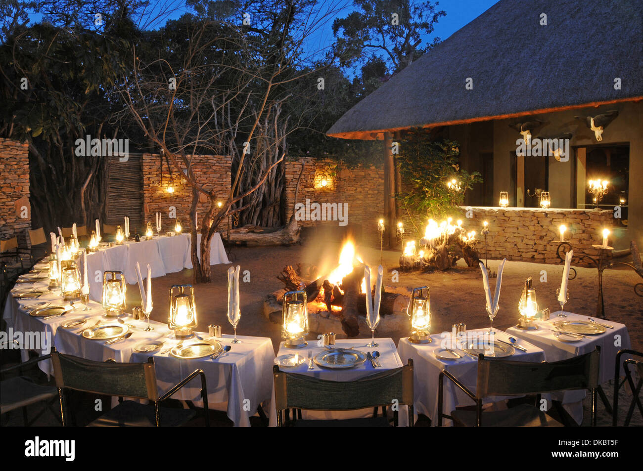 Chitwa Chitwa Boma, Safari Lodge, Sabi Sand Game Reserve, Afrique du Sud Banque D'Images