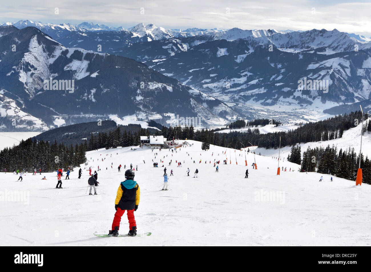Ski à Zell am See, Alpes autrichiennes Banque D'Images