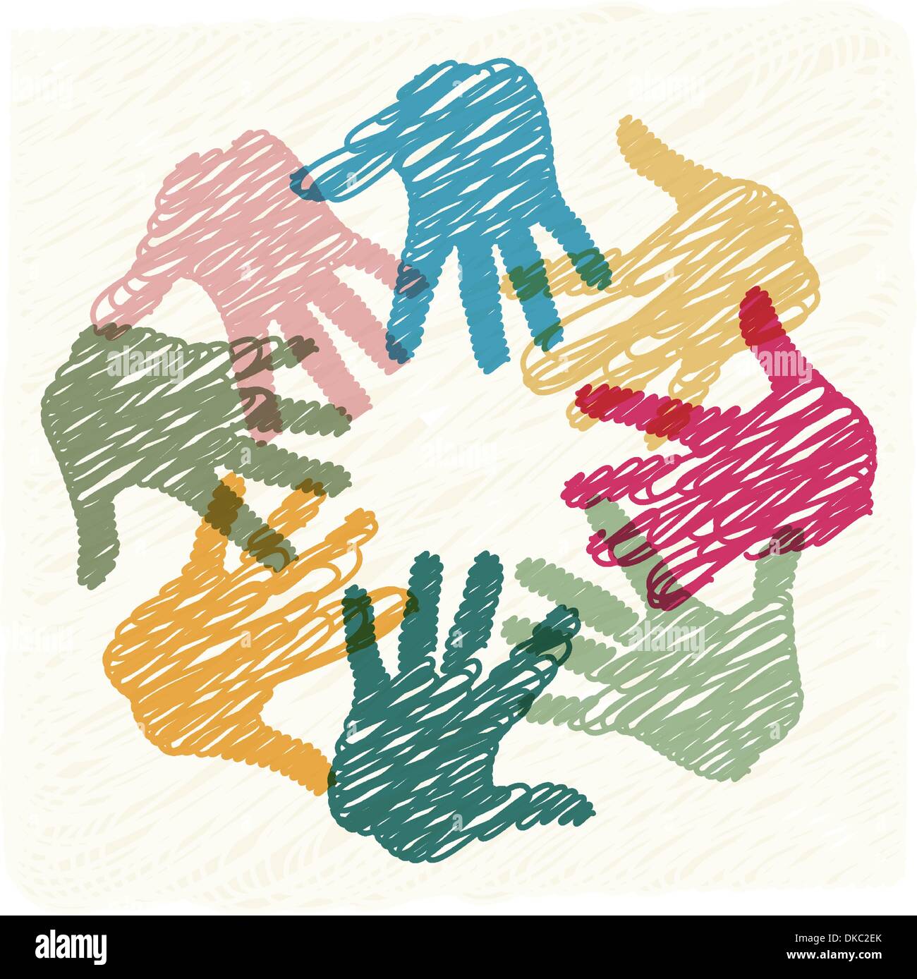 Mains de l’esprit d’équipe Illustration de Vecteur