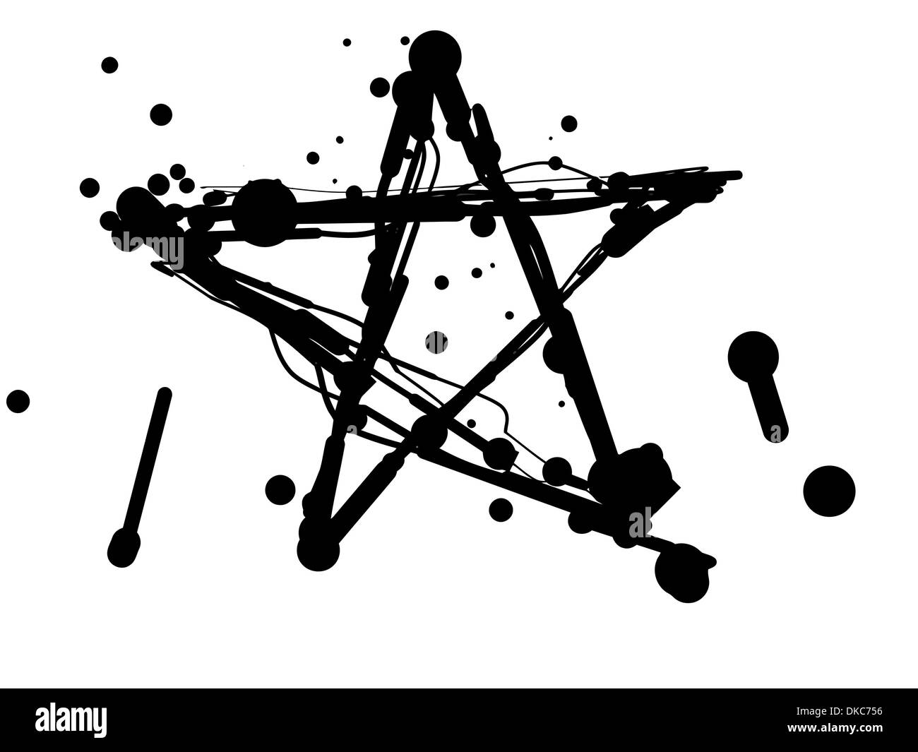 Star des taches et des blobs sur un fond blanc. Un vecteur illustration Illustration de Vecteur