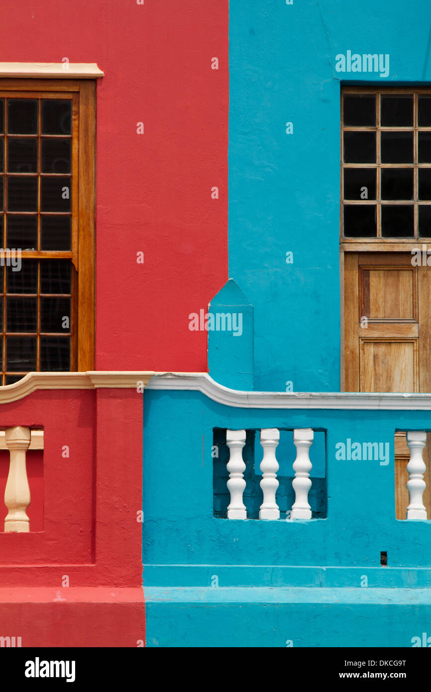 Maisons colorées dans le Bokaap à Cape Town, Afrique du Sud Banque D'Images