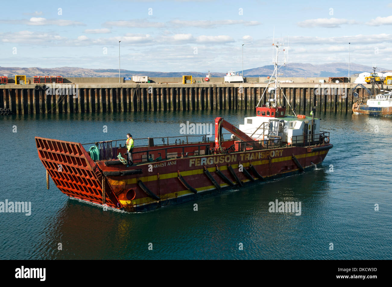 Bateau type bateau de débarquement à Mallaig harbour, région des Highlands, Ecosse, Royaume-Uni. Banque D'Images