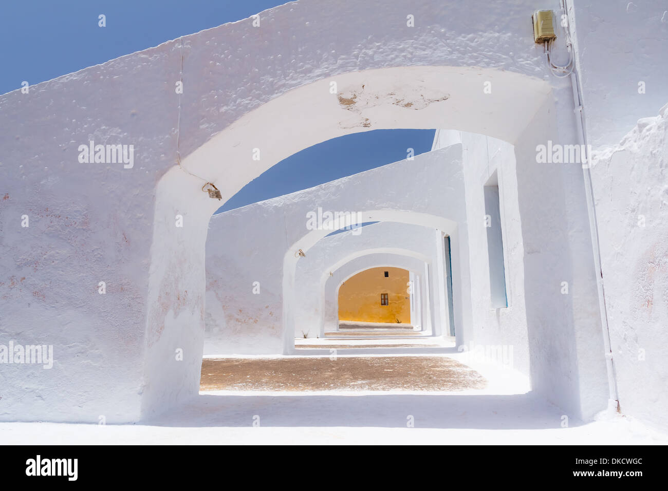 Oia village détails de construction dans l'île de Santorin, Grèce Banque D'Images