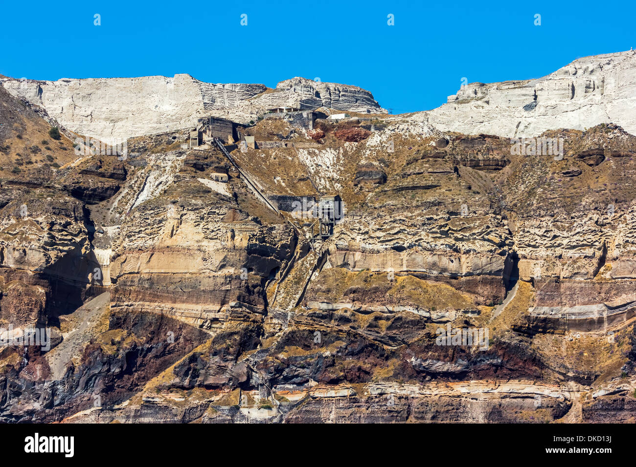 Ancienne mine de Mesotopos sur l'île de Santorin Grèce Banque D'Images