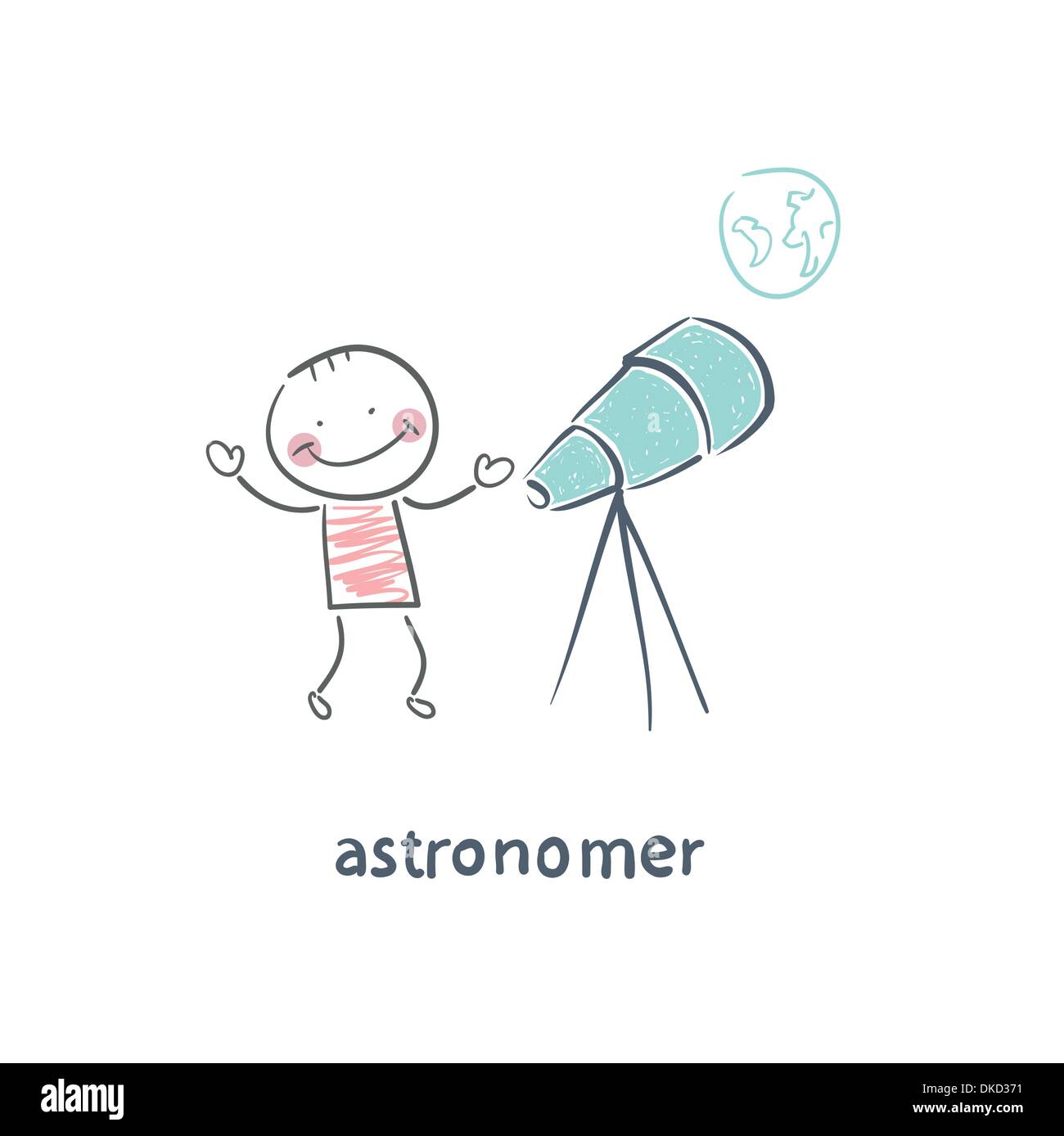 astronome Illustration de Vecteur
