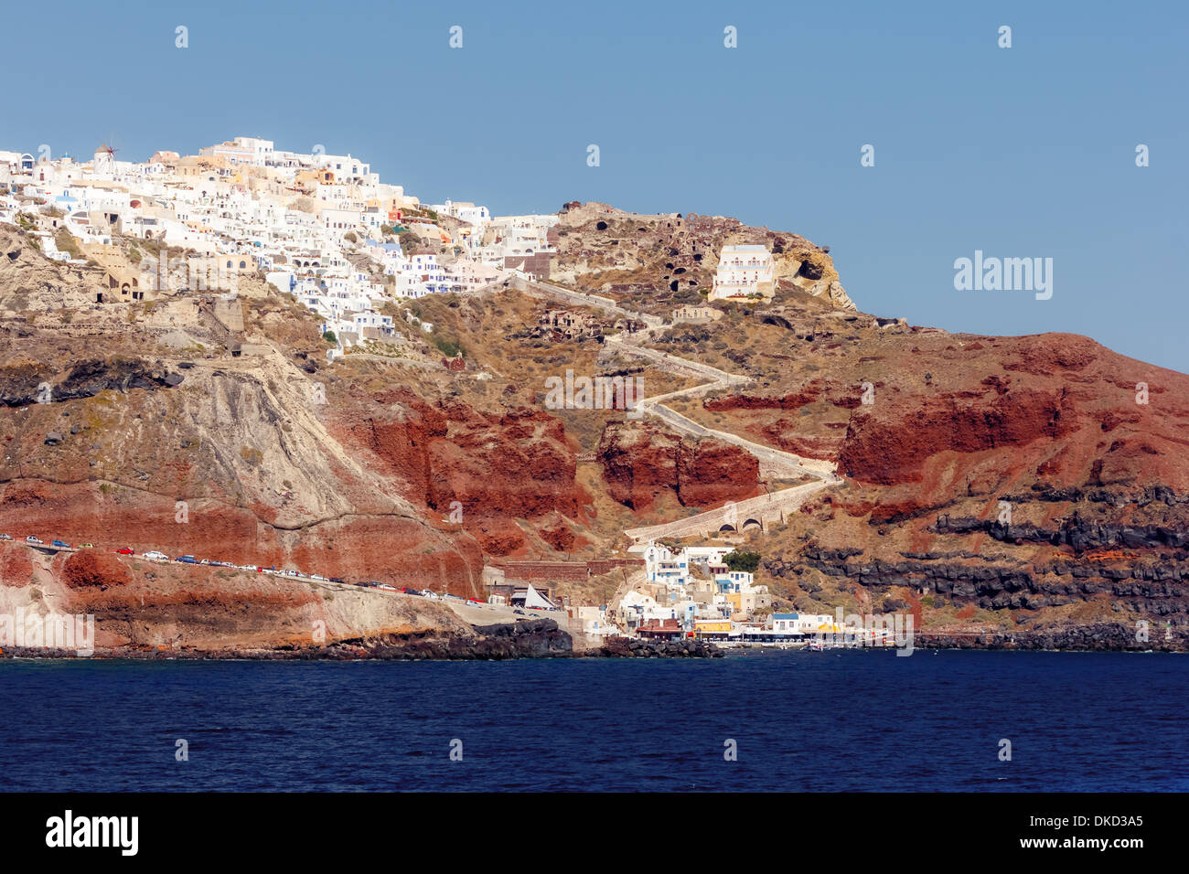 Belle et Oia village Ammoudi sur l'île de Santorin Grèce Banque D'Images