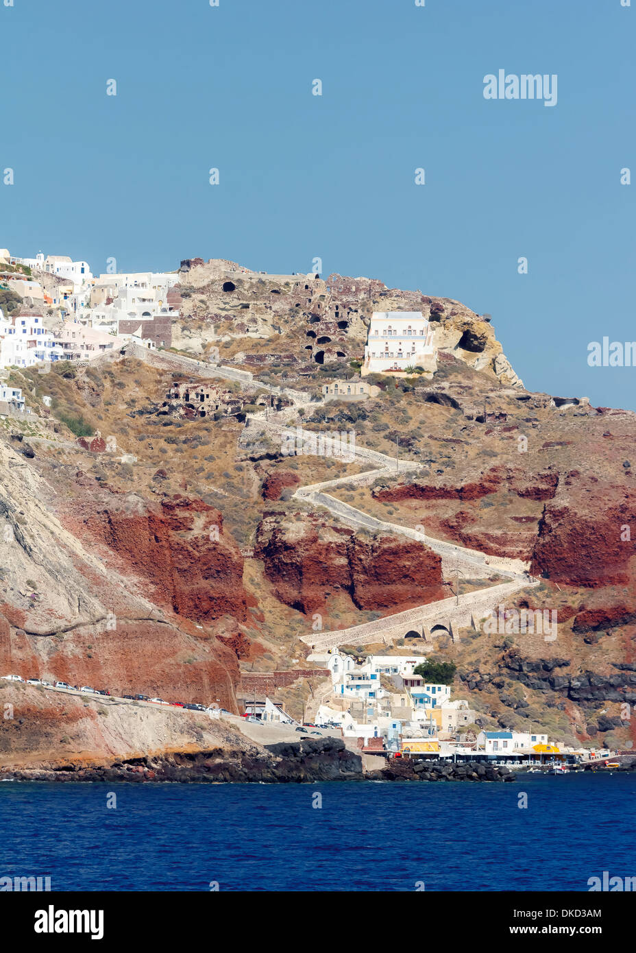Belle et Oia village Ammoudi sur l'île de Santorin Grèce Banque D'Images