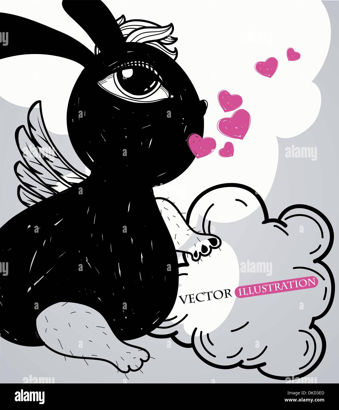 Vector illustration d'un lapin pour la Saint-Valentin Illustration de Vecteur
