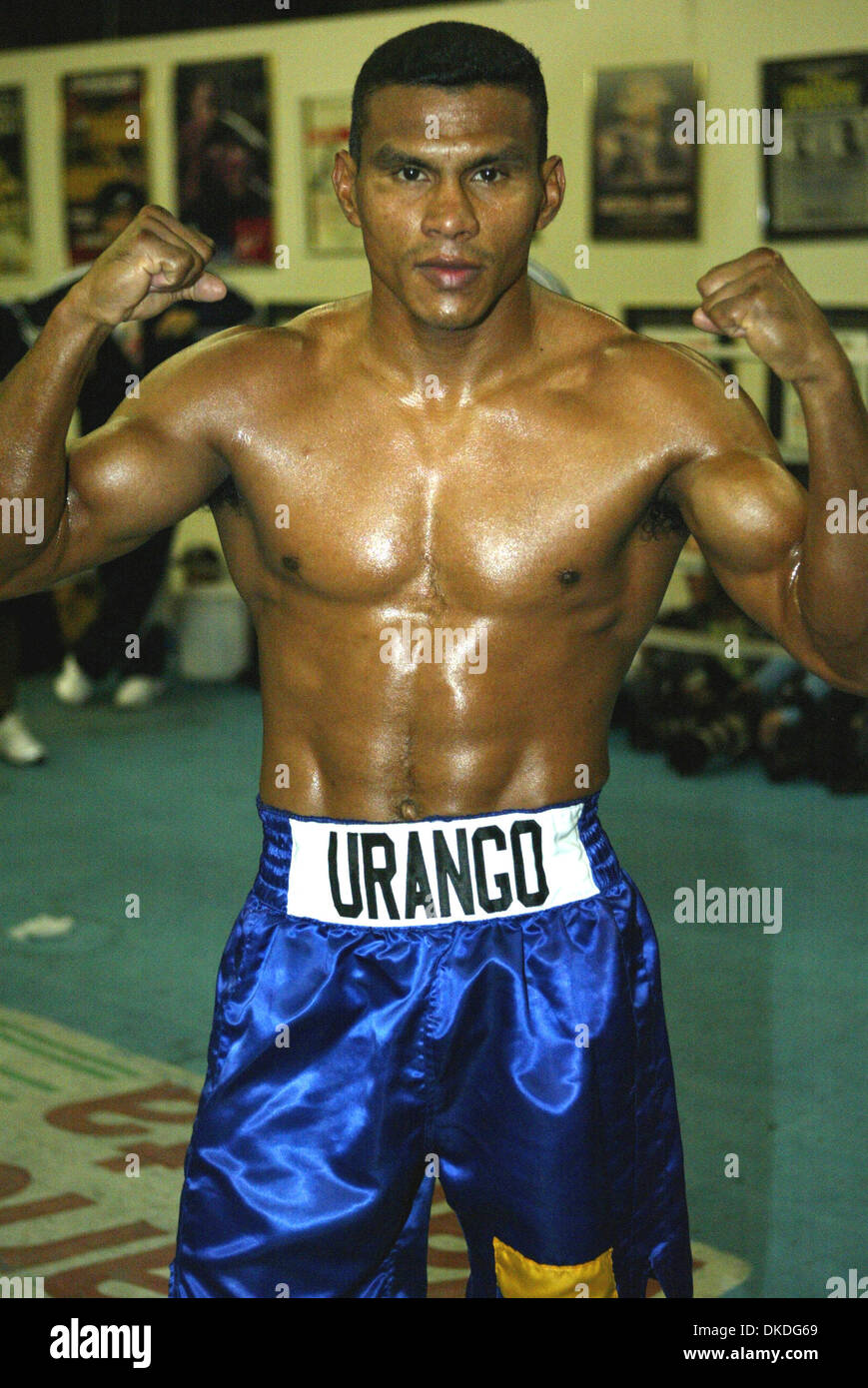 Jan 16, 2007 ; Las Vegas, NV, USA ; JUAN URANGO fonctionne en haut rang de sport à Las Vegas, Nevada pour la journée des médias pour l'Angleterre, Ricky Hatton vs Hitman'' Columbia's JUAN URANGO DOUBLE FER ''. Les deux combattants sont invaincus, ils sont prévus pour lutter contre 01-20-2007 à Paris l'Hotel & Casino à Las Vegas pour l'IBF Poids welter Junior Championship. L'événement sera présenté en direct sur HBO. Banque D'Images